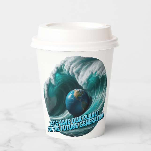 Papierbecher für den Blauen Planeten (Vorderseite)