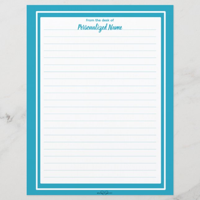 Papierblatt mit blauen Doppellinien (Vorderseite)
