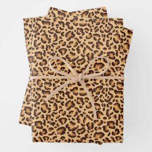 Papierblätter aus Leopard Geschenkpapier Set
