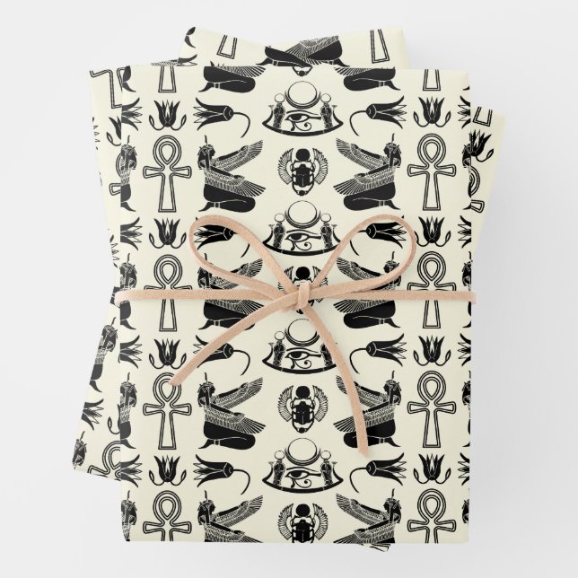 Papierblätter für antike ägyptische Hieroglyphen Geschenkpapier Set (Beispiel)