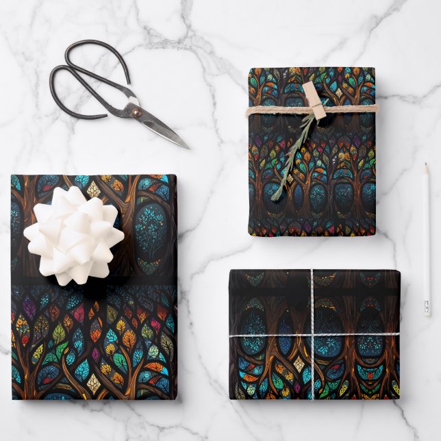 Papierblätter für den Baum des Lebensbereichs Geschenkpapier Set (Vorderseite)
