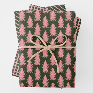 Papierblätter für den Urlaub in Rosa Geschenkpapier Set
