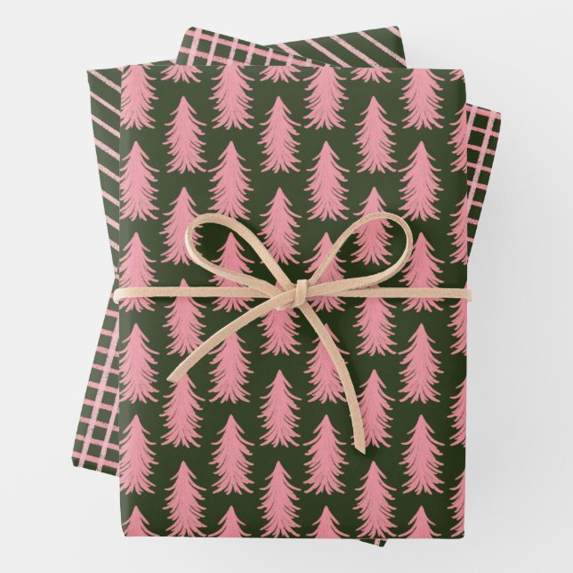 Papierblätter für den Urlaub in Rosa Geschenkpapier Set (Beispiel)
