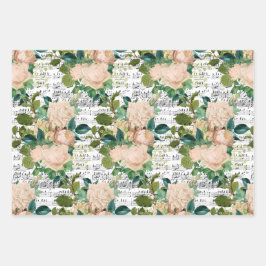 Papierblätter für die Rose Peach Geschenkpapier Set