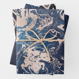 Papierblätter für Indigo-Creme 3 Designs Geschenkpapier Set