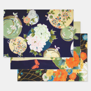Papierblätter für japanische Blumenmuster Geschenkpapier Set