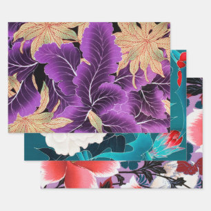 Papierblätter für japanische Blumenmuster Geschenkpapier Set