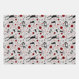 Papierblätter für Katzen und Garne Geschenkpapier Set