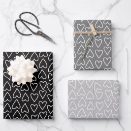 Papierblätter für neutrale Valentinstag Geschenkpapier Set