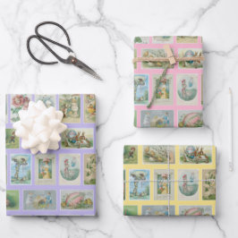 Papierblätter für Vintage Osterkarten (3) Geschenkpapier Set