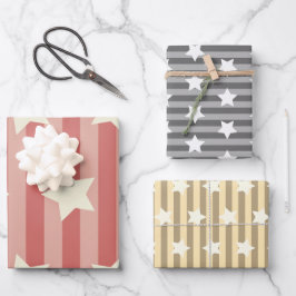 Papierblätter im rustikalen amerikanischen Stil Geschenkpapier Set