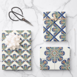 Papierblätter, Set von 3 Geschenkpapier Set