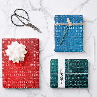 Papierblätter zum binären Code Geschenkpapier Set