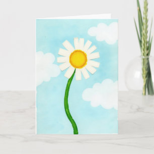 Papierblumen-Himmel-Szenenkarte Karte