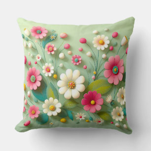 Papierblumen Kissen