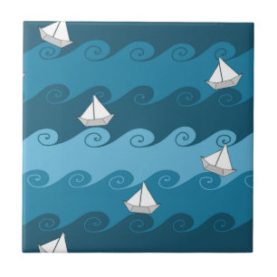 Papierboot-Muster Fliese