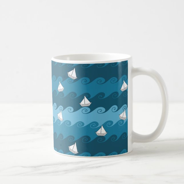 Papierboot-Muster Kaffeetasse (Rechts)
