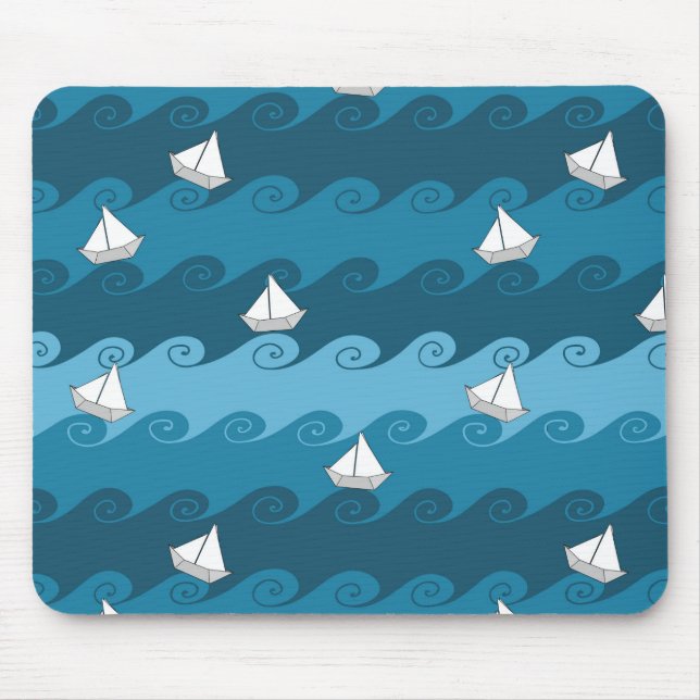 Papierboot-Muster Mousepad (Vorne)