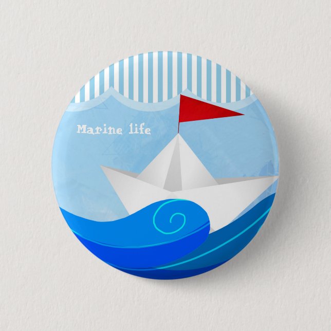 Papierbootsknopf Button (Vorderseite)
