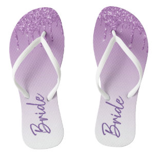 Papierbrücke aus lila Glitzer Flip Flops