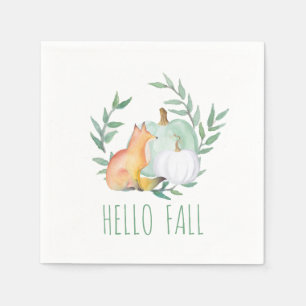 Papierbücher für Erntedank Fox & Pumpkins Serviette