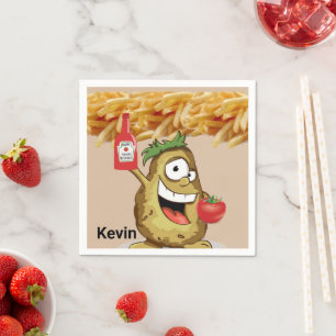 Papierbücher, Kartoffeln, Pommes frites, Tomaten Serviette