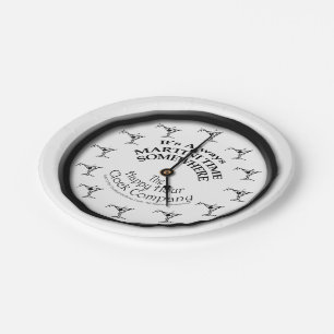 PAPIERcocktail-TELLER - IMMER MARTINI-ZEIT-UHR Pappteller