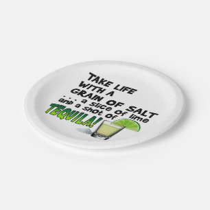 PAPIERcocktail-TELLER - LEBEN, LIMON, SALZ, Pappteller