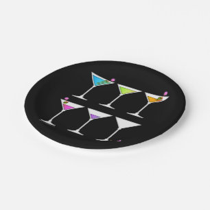 PAPIERcocktail-TELLER - VERSCHWINDENE MARTINIS Pappteller