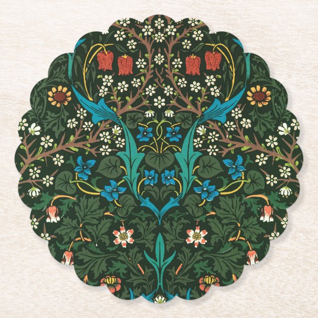 PAPIERDESIGN WILLIAM MORRIS "TULIPS" UNTERSETZER (Vorderseite)