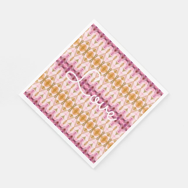 Papierdesigner Napkin mit Aquarellmuster Serviette (Ecke)