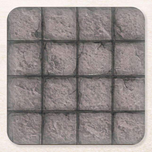 Papierdungeon-Untersetzer Rechteckiger Pappuntersetzer (Vorderseite)