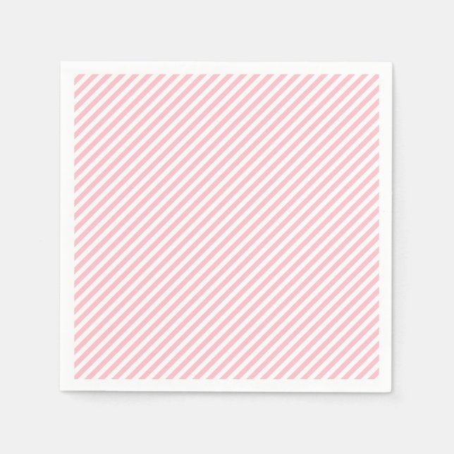 Papiere aus rosa und weißem, kleinen Streifen Serviette (Vorderseite)