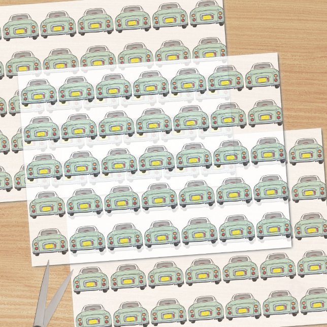 Papiere zum Muster des grünen Figaro-Autos Seidenpapier (Emerald Green Figaro Car Tissue Paper just for you)