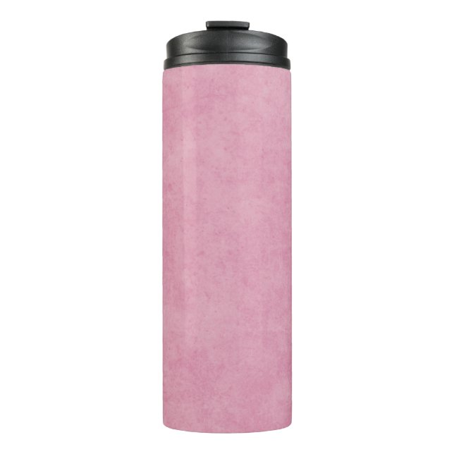 Papierfeder mit rosa Rose Thermosbecher (Vorderseite)