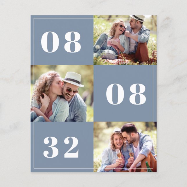PAPIERFett Datum Foto Hochzeitssache Datum speiche Flyer (Vorne)