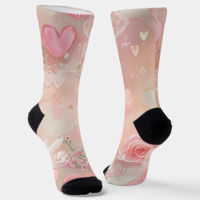 Papierflügel und Rose Socken (Gewinkelt)