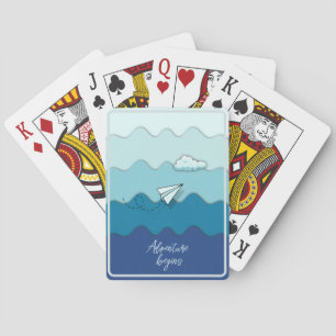 Papierflugzeug   Abenteuer beginnt Poker Spielkarten