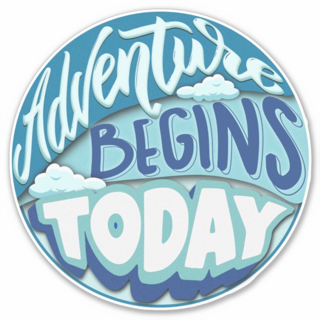 Papierflugzeug | Adventure fängt mit Custom Cuttin Aufkleber (Vorderseite)