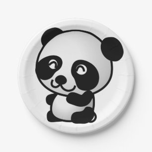 PapierFlugzeug. Panda Pappteller
