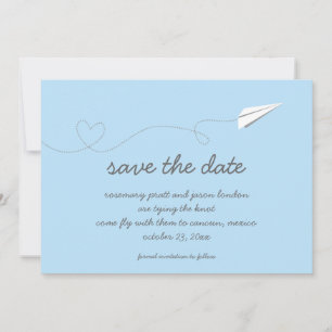Papierflugzeug Save the Date