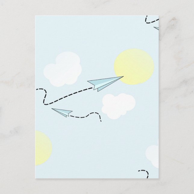 Papierflugzeuge Postkarte (Vorderseite)