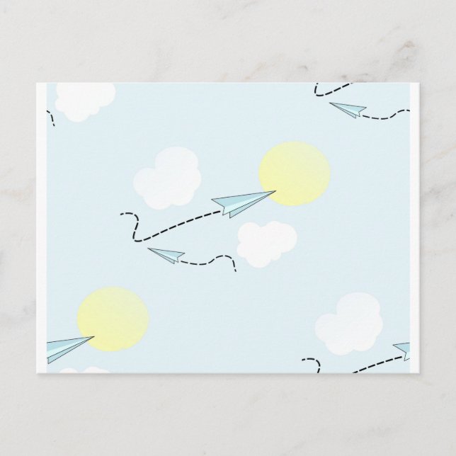 Papierflugzeuge Postkarte (Vorderseite)