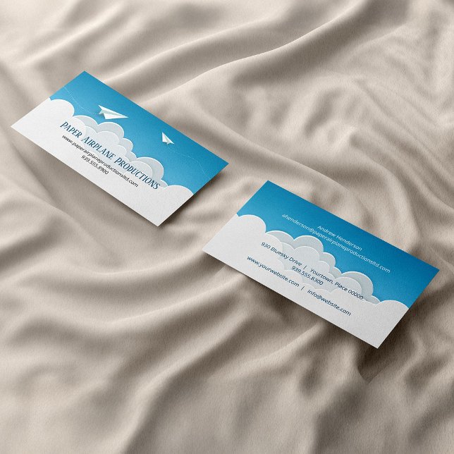 Papierflugzeuge über den Wolken Visitenkarte (Paper Airplanes Above the Clouds Business Card)