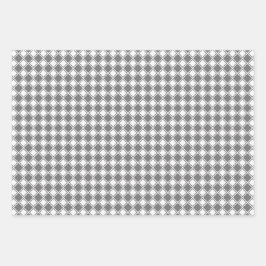 Papierfolien aus geflochtenem Schachbrett, Graustu Geschenkpapier Set