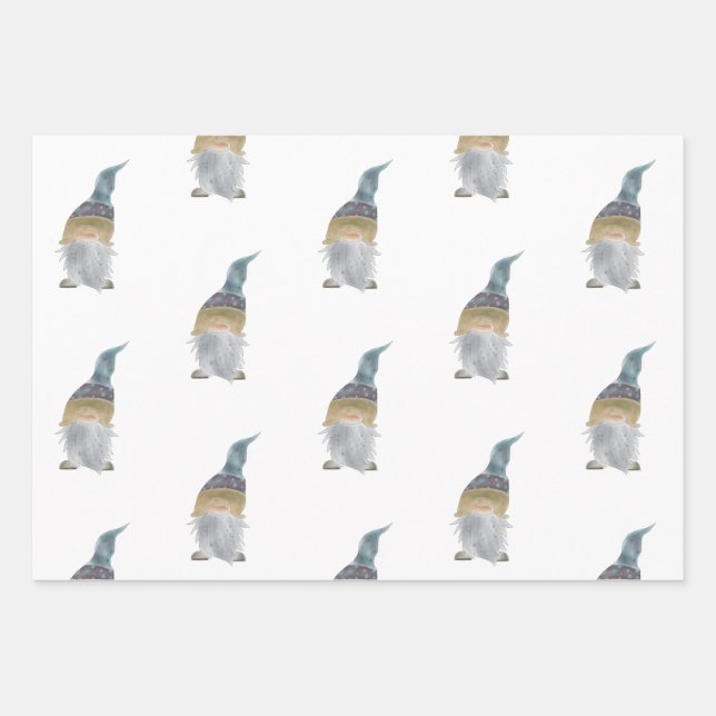 Papierfolien aus Gnomen - Set von drei Geschenkpapier Set (Vorderseite 2)
