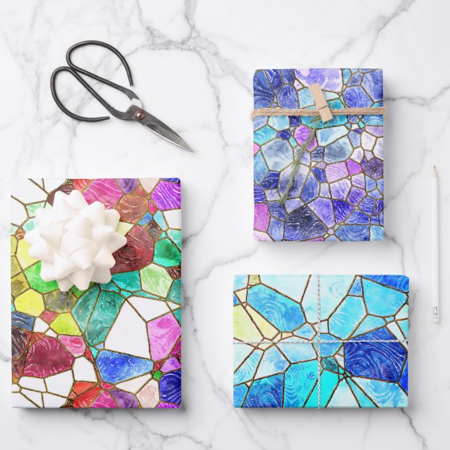Papierfolien aus Hartglas Geschenkpapier Set (Vorderseite)