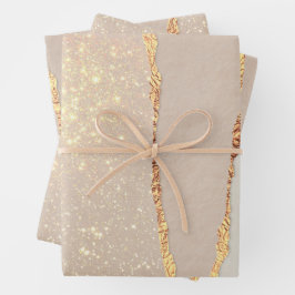 Papierfolien aus schimmerndem Ripppapier Geschenkpapier Set
