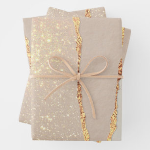 Papierfolien aus schimmerndem Ripppapier Geschenkpapier Set