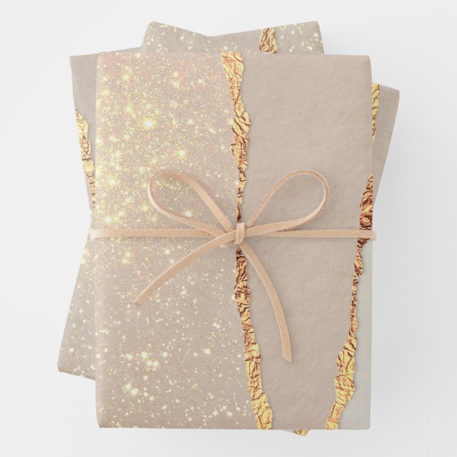 Papierfolien aus schimmerndem Ripppapier Geschenkpapier Set (Beispiel)